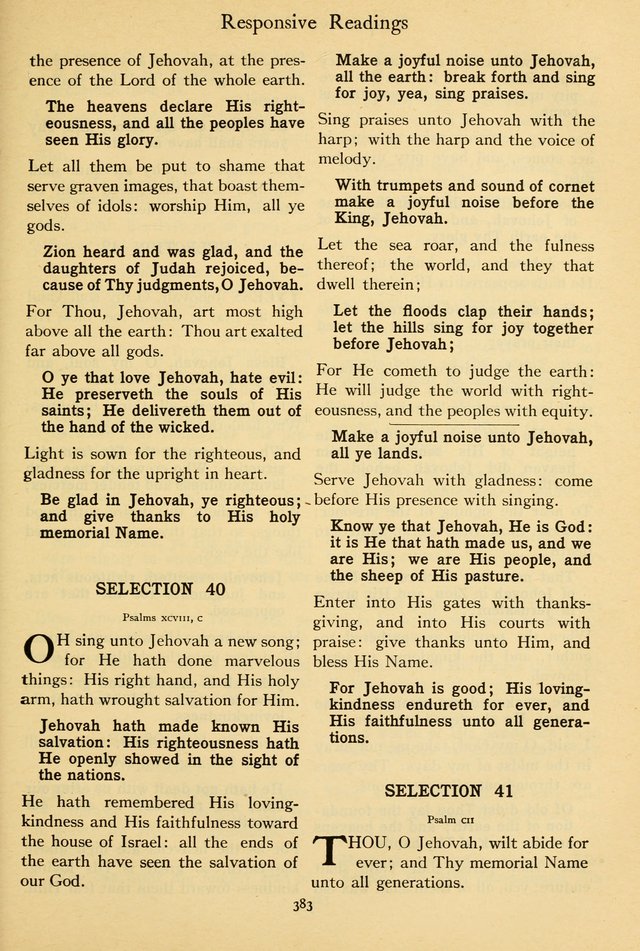 The Psalter: with responsive readings page 387