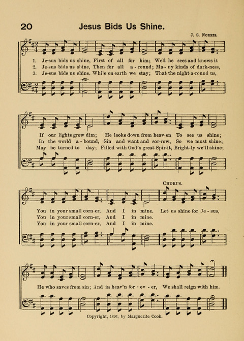 Primary Songs No. 2: for the primary class in the sabbath school and for use in the home, the kindergarten and day school page 20