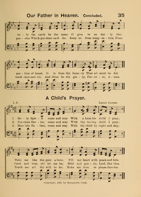 Primary Songs No. 2: for the primary class in the sabbath school and for use in the home, the kindergarten and day school page 35