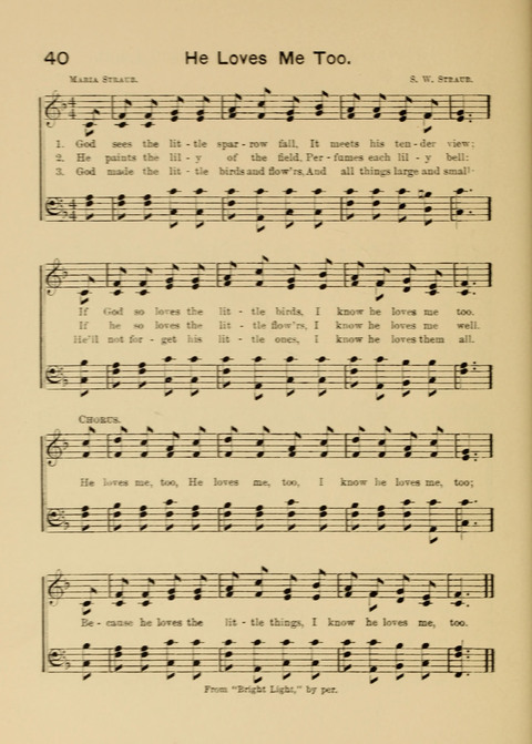 Primary Songs No. 2: for the primary class in the sabbath school and for use in the home, the kindergarten and day school page 40