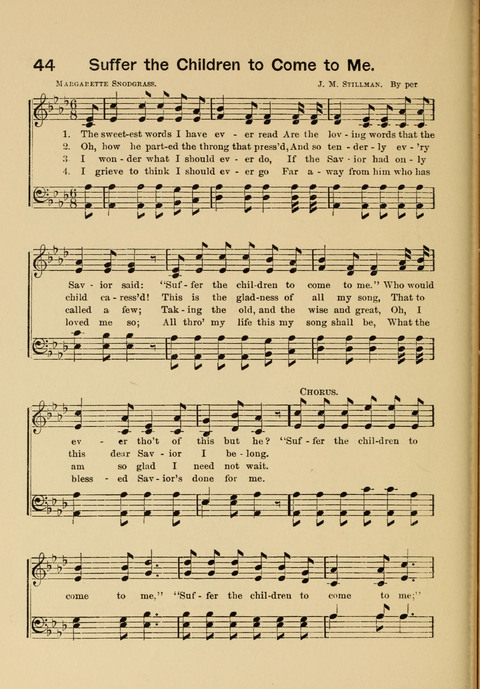 Primary Songs No. 2: for the primary class in the sabbath school and for use in the home, the kindergarten and day school page 44