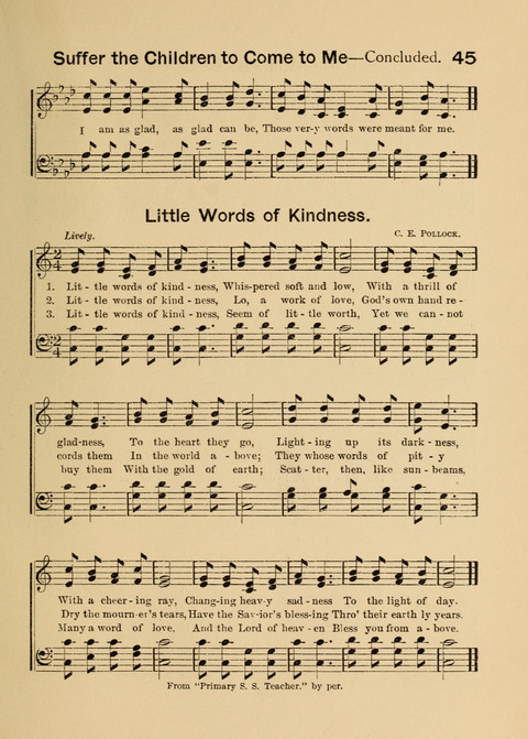 Primary Songs No. 2: for the primary class in the sabbath school and for use in the home, the kindergarten and day school page 45