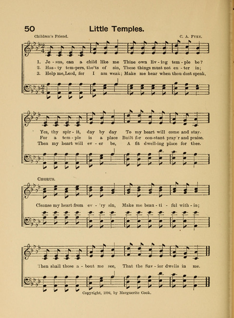 Primary Songs No. 2: for the primary class in the sabbath school and for use in the home, the kindergarten and day school page 50