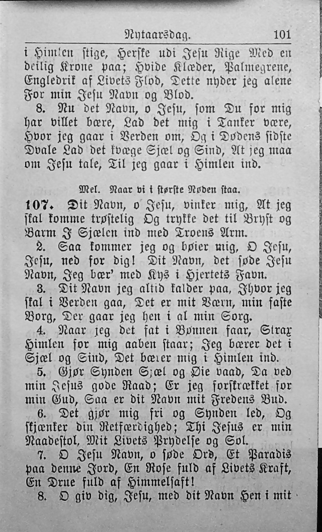 Psalmebog, udgiven af Synoden for den norske evangelisk-lutherske Kirke i Amerika (2nd ed.) page 107