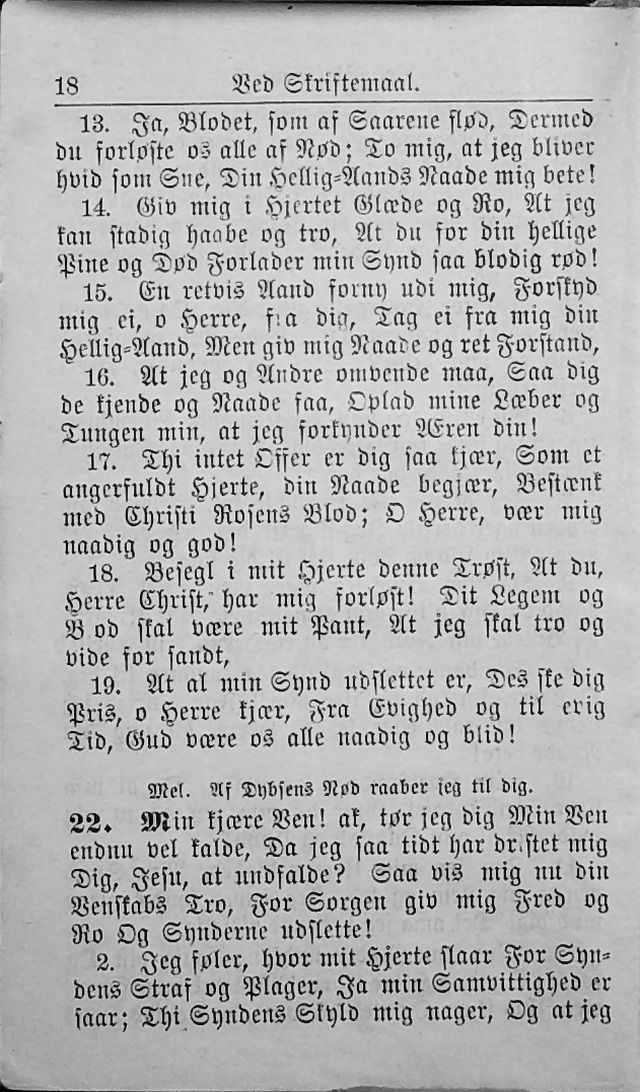 Psalmebog, udgiven af Synoden for den norske evangelisk-lutherske Kirke i Amerika (2nd ed.) page 22