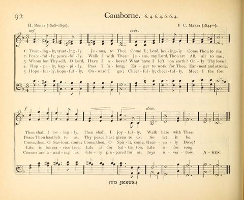 Plymouth Sunday-School Hymnal: for use in schools, prayer-meetings, and missions page 92