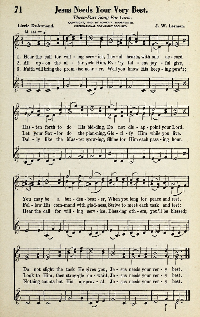 Progressive Sunday School Songs page 71