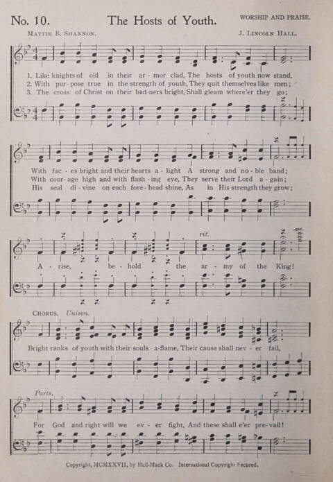 Praise and Service Songs for Sunday Schools page 10