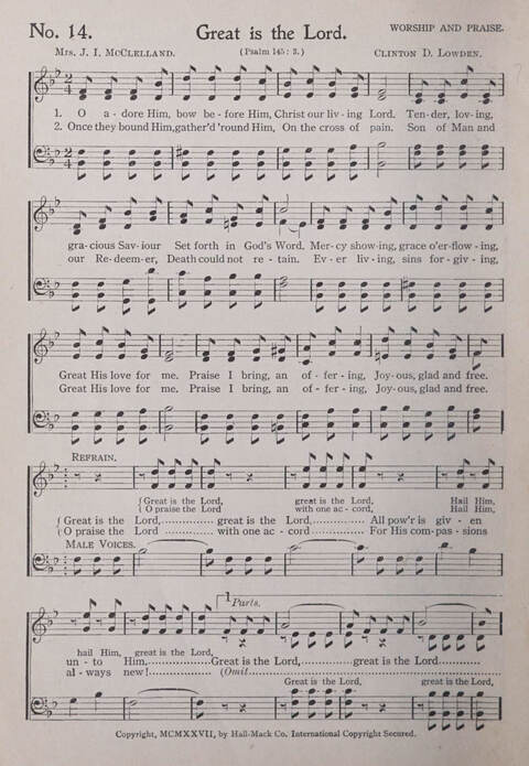 Praise and Service Songs for Sunday Schools page 14