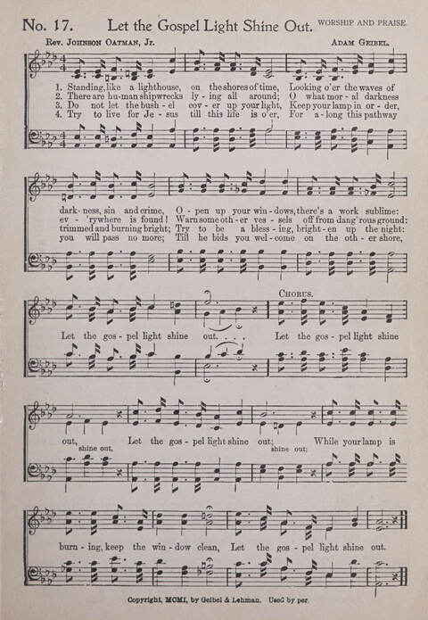 Praise and Service Songs for Sunday Schools page 17