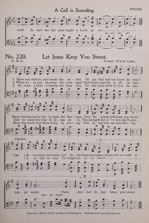 Praise and Service Songs for Sunday Schools page 193