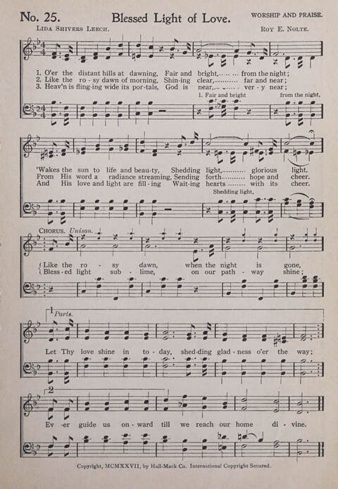 Praise and Service Songs for Sunday Schools page 25