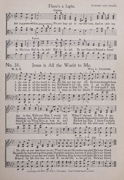 Praise and Service Songs for Sunday Schools page 31