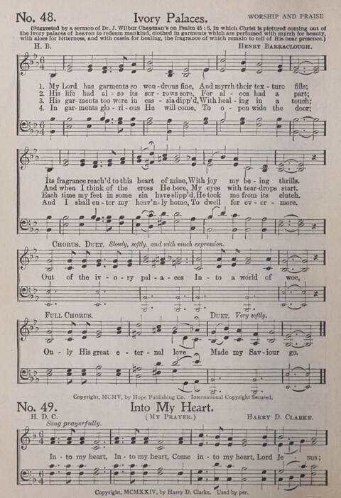 Praise and Service Songs for Sunday Schools page 46