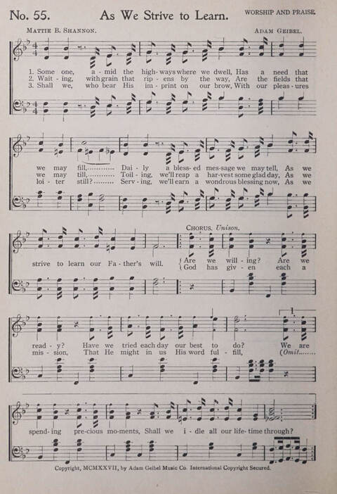 Praise and Service Songs for Sunday Schools page 52