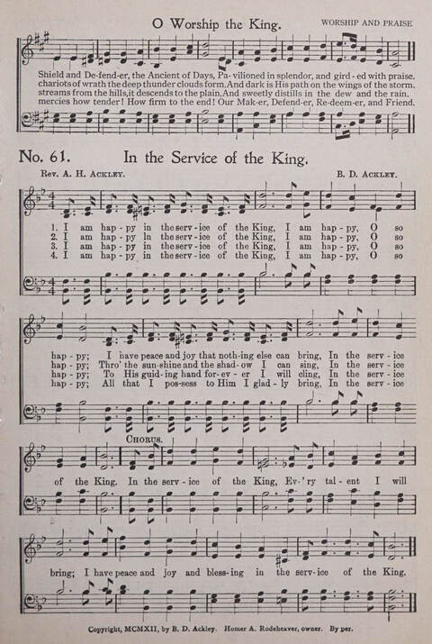 Praise and Service Songs for Sunday Schools page 57