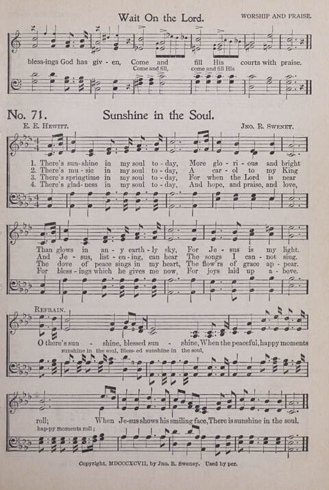 Praise and Service Songs for Sunday Schools page 67