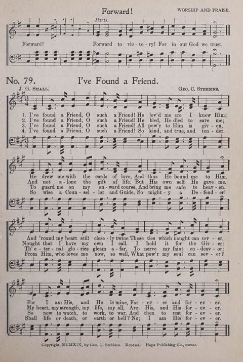 Praise and Service Songs for Sunday Schools page 75