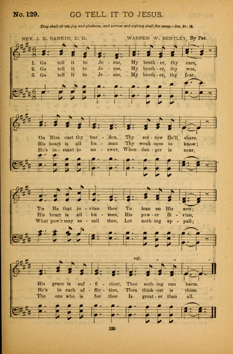 Pearls of Gospel Song: for gospel workers. a choice collection of hymns and tunes page 129