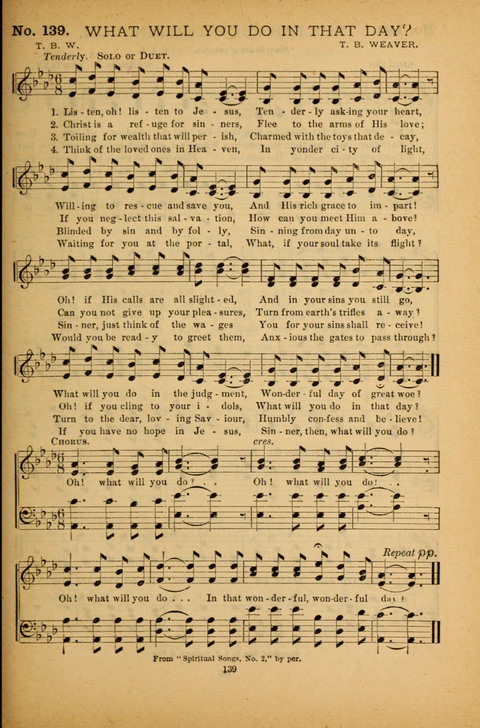 Pearls of Gospel Song: for gospel workers. a choice collection of hymns and tunes page 139