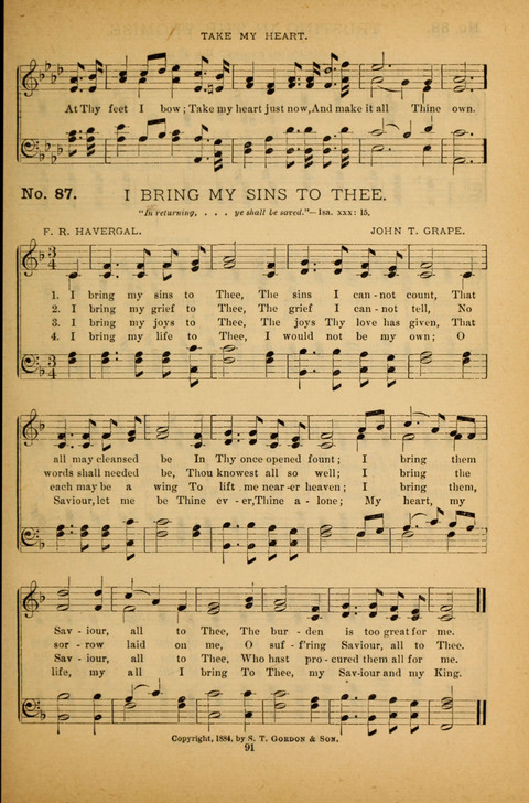 Pearls of Gospel Song: for gospel workers. a choice collection of hymns and tunes page 91