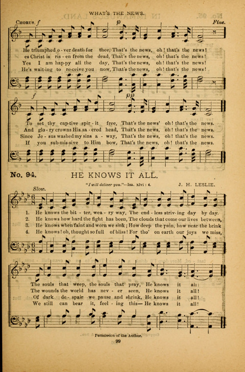 Pearls of Gospel Song: for gospel workers. a choice collection of hymns and tunes page 99