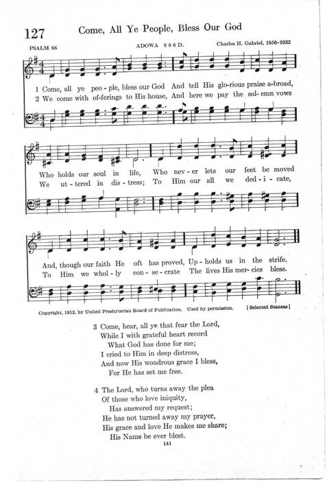 Psalter Hymnal (Red): doctrinal standards and liturgy of the Christian Reformed Church page 141