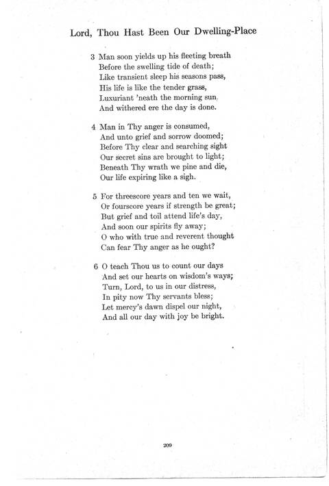 Psalter Hymnal (Red): doctrinal standards and liturgy of the Christian Reformed Church page 209