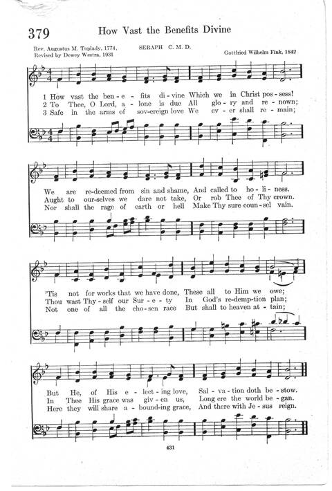 Psalter Hymnal (Red): doctrinal standards and liturgy of the Christian Reformed Church page 431