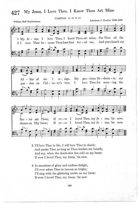 Psalter Hymnal (Red): doctrinal standards and liturgy of the Christian Reformed Church page 485