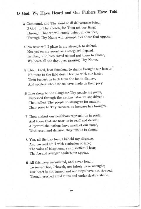 Psalter Hymnal (Red): doctrinal standards and liturgy of the Christian Reformed Church page 99