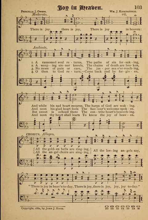 The Quartet: Four Complete Works in One Volume (Songs of Redeeming Love, The Ark of Praise, the Quiver of Sacred Song, and the Hymns of the Heart with Solos) page 103