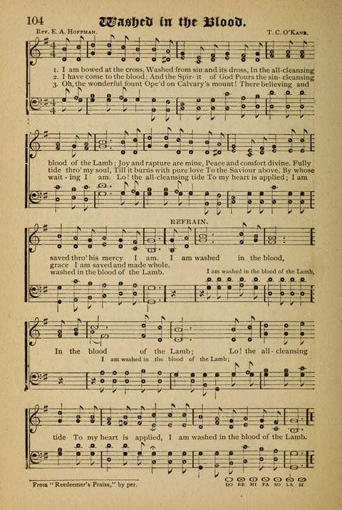 The Quartet: Four Complete Works in One Volume (Songs of Redeeming Love, The Ark of Praise, the Quiver of Sacred Song, and the Hymns of the Heart with Solos) page 104