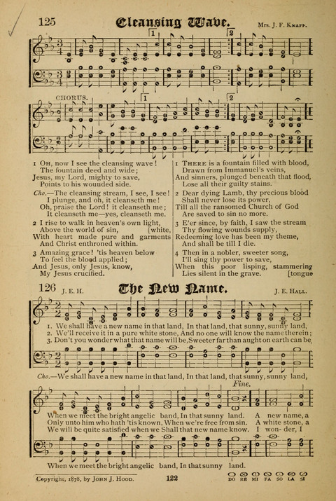 The Quartet: Four Complete Works in One Volume (Songs of Redeeming Love, The Ark of Praise, the Quiver of Sacred Song, and the Hymns of the Heart with Solos) page 122