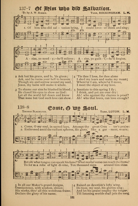 The Quartet: Four Complete Works in One Volume (Songs of Redeeming Love, The Ark of Praise, the Quiver of Sacred Song, and the Hymns of the Heart with Solos) page 131