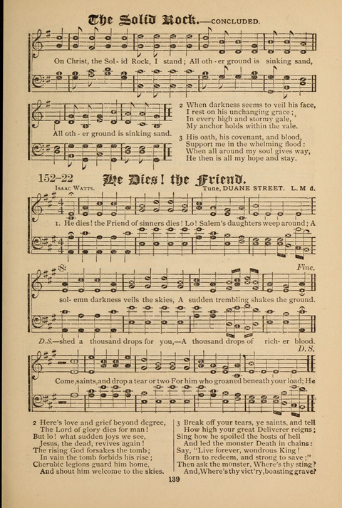 The Quartet: Four Complete Works in One Volume (Songs of Redeeming Love, The Ark of Praise, the Quiver of Sacred Song, and the Hymns of the Heart with Solos) page 139