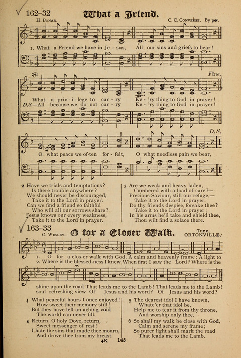 The Quartet: Four Complete Works in One Volume (Songs of Redeeming Love, The Ark of Praise, the Quiver of Sacred Song, and the Hymns of the Heart with Solos) page 145