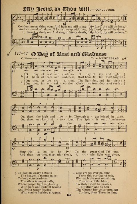 The Quartet: Four Complete Works in One Volume (Songs of Redeeming Love, The Ark of Praise, the Quiver of Sacred Song, and the Hymns of the Heart with Solos) page 153