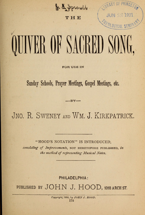 The Quartet: Four Complete Works in One Volume (Songs of Redeeming Love, The Ark of Praise, the Quiver of Sacred Song, and the Hymns of the Heart with Solos) page 175