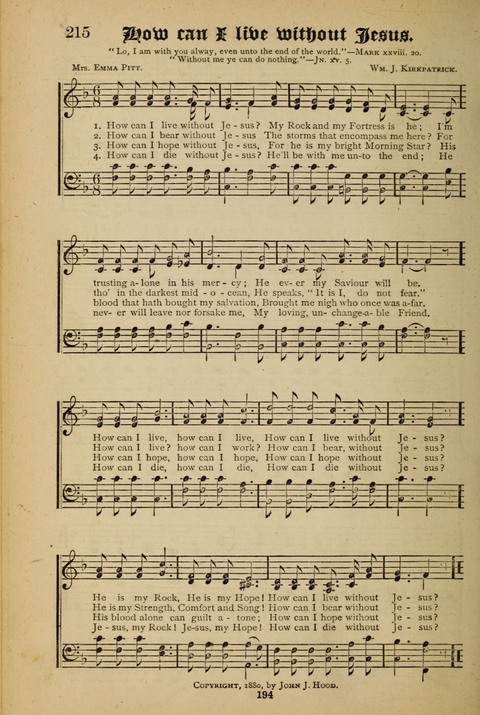 The Quartet: Four Complete Works in One Volume (Songs of Redeeming Love, The Ark of Praise, the Quiver of Sacred Song, and the Hymns of the Heart with Solos) page 192