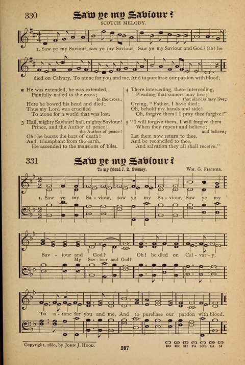 The Quartet: Four Complete Works in One Volume (Songs of Redeeming Love, The Ark of Praise, the Quiver of Sacred Song, and the Hymns of the Heart with Solos) page 285