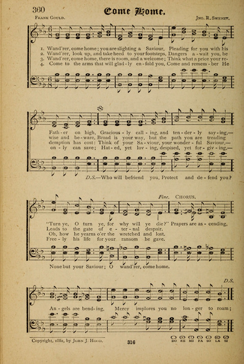 The Quartet: Four Complete Works in One Volume (Songs of Redeeming Love, The Ark of Praise, the Quiver of Sacred Song, and the Hymns of the Heart with Solos) page 314