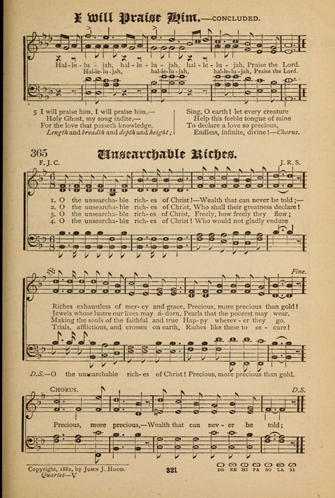 The Quartet: Four Complete Works in One Volume (Songs of Redeeming Love, The Ark of Praise, the Quiver of Sacred Song, and the Hymns of the Heart with Solos) page 319