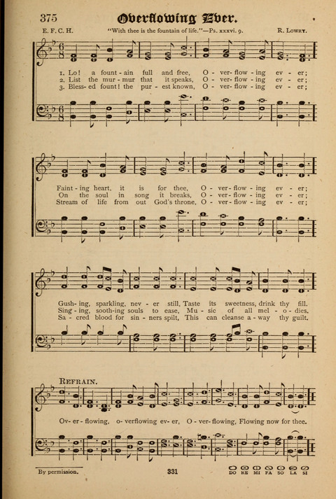 The Quartet: Four Complete Works in One Volume (Songs of Redeeming Love, The Ark of Praise, the Quiver of Sacred Song, and the Hymns of the Heart with Solos) page 329