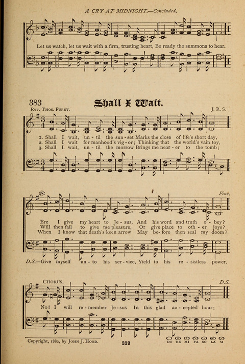 The Quartet: Four Complete Works in One Volume (Songs of Redeeming Love, The Ark of Praise, the Quiver of Sacred Song, and the Hymns of the Heart with Solos) page 337