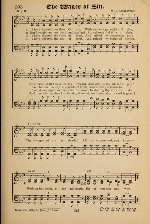 The Quartet: Four Complete Works in One Volume (Songs of Redeeming Love, The Ark of Praise, the Quiver of Sacred Song, and the Hymns of the Heart with Solos) page 347