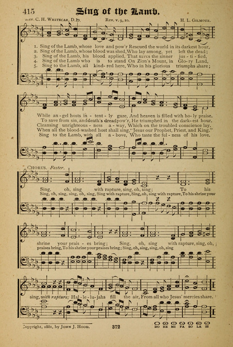 The Quartet: Four Complete Works in One Volume (Songs of Redeeming Love, The Ark of Praise, the Quiver of Sacred Song, and the Hymns of the Heart with Solos) page 372