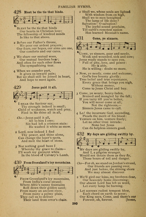 The Quartet: Four Complete Works in One Volume (Songs of Redeeming Love, The Ark of Praise, the Quiver of Sacred Song, and the Hymns of the Heart with Solos) page 380