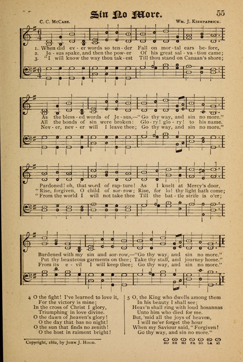 The Quartet: Four Complete Works in One Volume (Songs of Redeeming Love, The Ark of Praise, the Quiver of Sacred Song, and the Hymns of the Heart with Solos) page 55