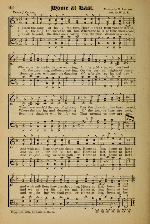 The Quartet: Four Complete Works in One Volume (Songs of Redeeming Love, The Ark of Praise, the Quiver of Sacred Song, and the Hymns of the Heart with Solos) page 92